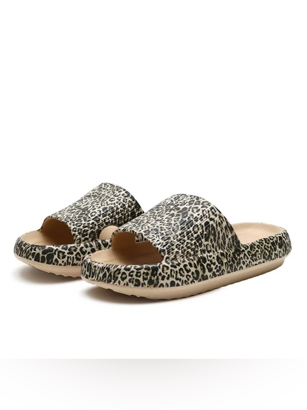 Women's Leopard Print Cloud Sandals Soft Pillow Slides